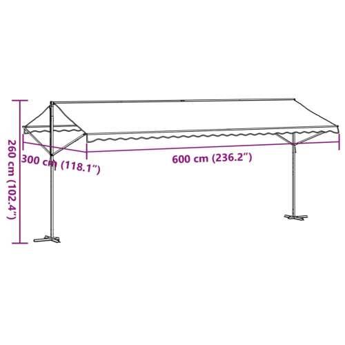 Samostojeća tenda plavo-bijela 600 x 300 cm od tkanine i čelika - Bijela 6 x 3 m 1 Cijena