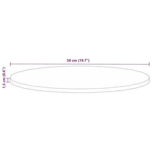 Stolna ploča Ø 50 x 1,5 cm okrugla od masivnog obnovljenog drva - Obnovljeno drvo (višebojno) 50 cm 1 15 mm Cijena