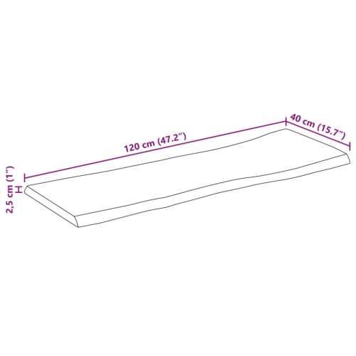 Stolna ploča 120x40x2,5cm od masivnog drva manga sa živim rubom - Drvo manga (završna obrada od hrastovine) 120 x 40 cm 1 25 mm Cijena