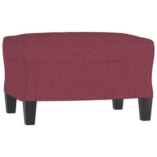 3-dijelni set sofa crvena boja vina od tkanine - boja crnog vina s jastučićima i tabureom Cijena