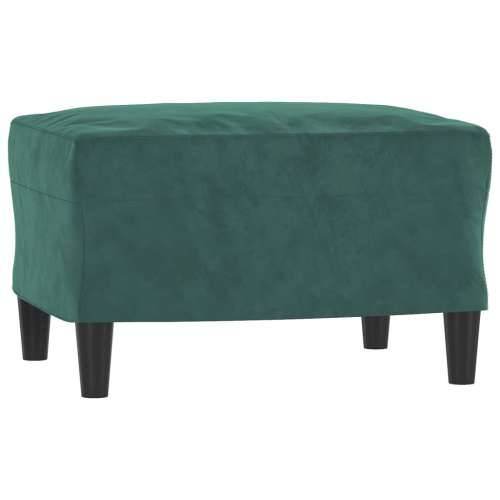 3-dijelni set sofa s jastucima tamnozeleni baršunasti - Tamnozelena S osloncem za noge Cijena