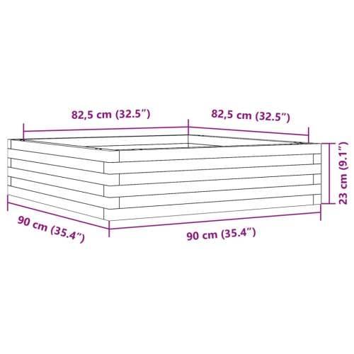 Vrtna sadilica 90x90x23 cm od masivne borovine - Prirodna boja bora 90 x 90 x 23 cm 1 Cijena