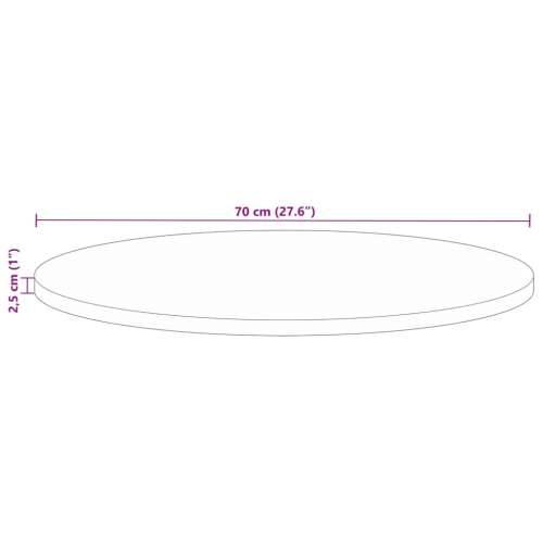 Stolna ploča Ø 70 x 2,5 cm okrugla od masivnog obnovljenog drva - Obnovljeno drvo (prirodno) 70 cm 1 25 mm Cijena