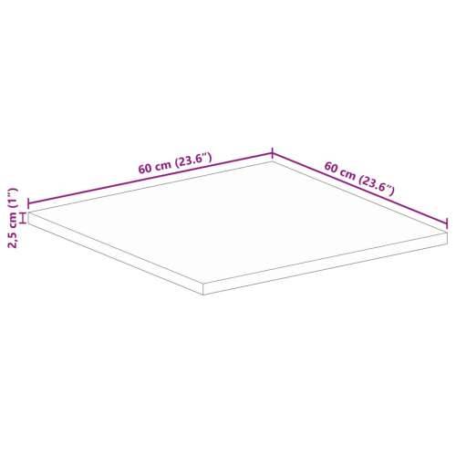 Stolna ploča 60x60x2,5 cm četvrtasta masivno obnovljeno drvo - Obnovljeno drvo (prirodno) 60 x 60 cm 1 25 mm Cijena