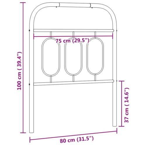 Metalno uzglavlje crno 75 cm - Crna 75 cm 1 Cijena