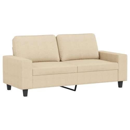 3-dijelni set sofa krem od mikrovlakana - Krema s jastučićima i tabureom Cijena