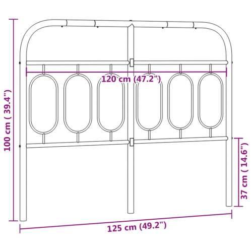 Metalno uzglavlje crno 120 cm - Crna 120 cm 1 Cijena