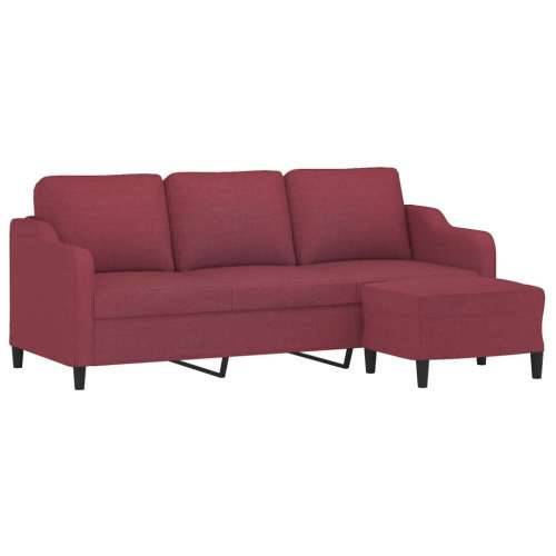 Trosjed s tabureom crvena boja vina 180 cm od tkanine - boja crnog vina Cijena
