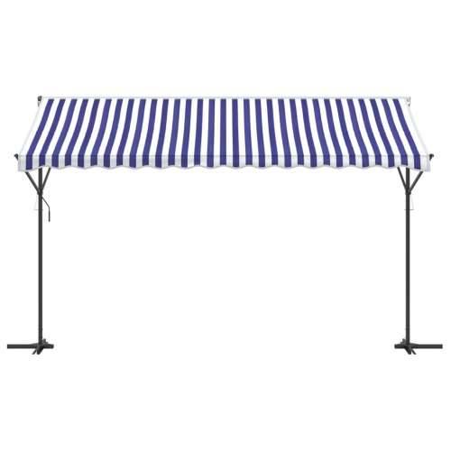 Samostojeća tenda plavo-bijela 400 x 300 cm od tkanine i čelika - Bijela 4 x 3 m 1 Cijena