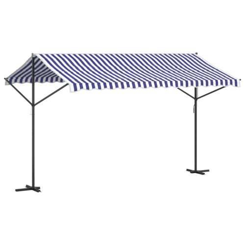 Samostojeća tenda plavo-bijela 400 x 300 cm od tkanine i čelika - Bijela 4 x 3 m 1 Cijena