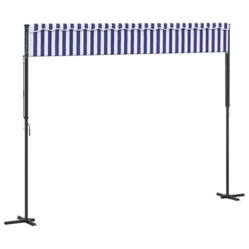 Samostojeća tenda plavo-bijela 400 x 300 cm od tkanine i čelika - Bijela 4 x 3 m 1 Cijena