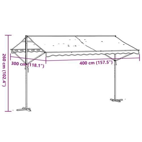 Samostojeća tenda plavo-bijela 400 x 300 cm od tkanine i čelika - Bijela 4 x 3 m 1 Cijena