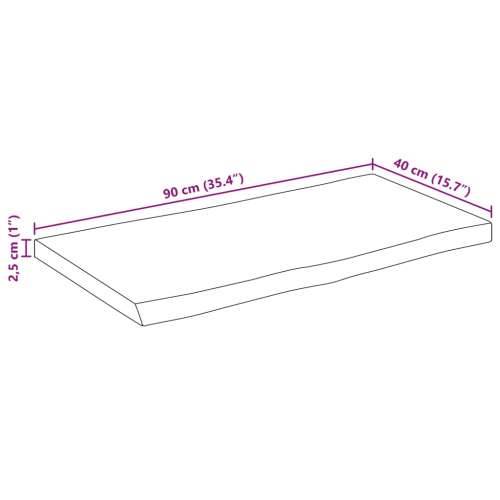 Stolna ploča 90x40x2,5 cm od masivnog drva manga sa živim rubom - Drvo manga (završna obrada od hrastovine) 90 x 40 cm 1 25 mm Cijena