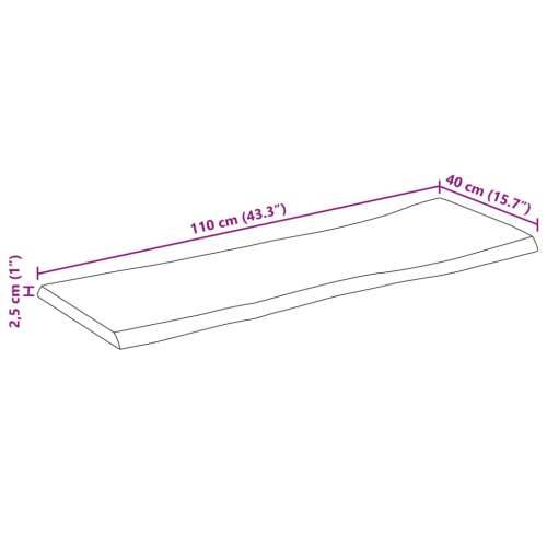 Stolna ploča 110x40x2,5cm od masivnog drva manga sa živim rubom - Drvo manga (završna obrada od hrastovine) 110 x 40 cm 1 25 mm Cijena