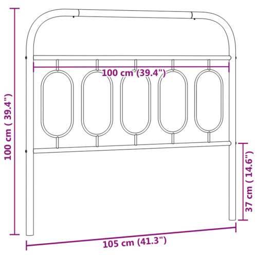 Metalno uzglavlje crno 100 cm - Crna 100 cm 1 Cijena