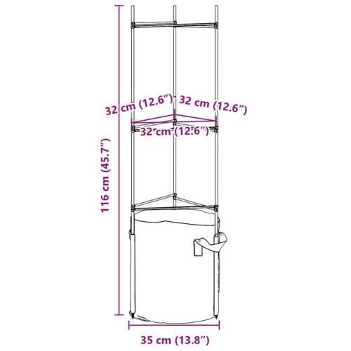 Kavez za rajčice s vrećicom za biljke 2 kom 116 cm čelik i PP 116 cm 2 s vrećom Cijena