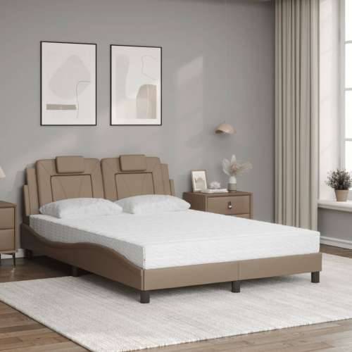 Krevet s madrac cappuccino 140x190 cm od umjetne kože - Boja cappuccina 140 x 190 cm Cijena