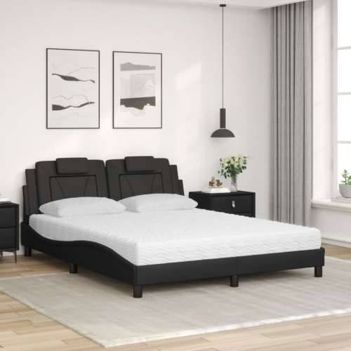 Krevet s madracem crni 160 x 200 cm od umjetne kože - Crna 160 x 200 cm Cijena