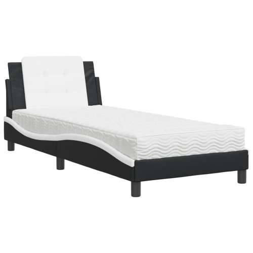 Krevet s madracem crno-bijeli 80 x 200 cm od umjetne kože - Crno-bijelo 80 x 200 cm Cijena