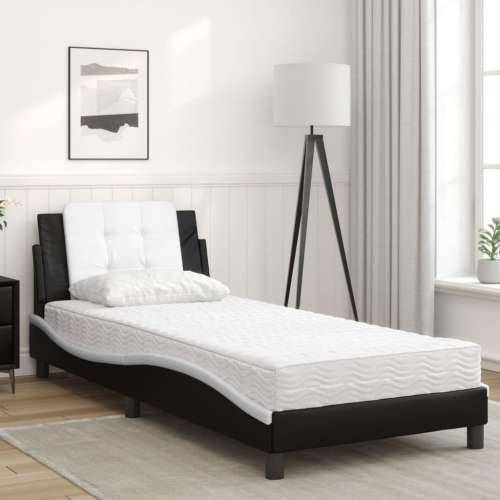 Krevet s madracem crno-bijeli 80 x 200 cm od umjetne kože - Crno-bijelo 80 x 200 cm Cijena