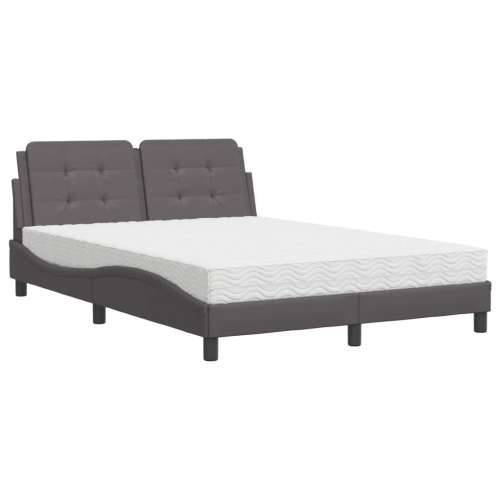 Krevet s madracem sivi 120 x 200 cm od umjetne kože - Siva 120 x 200 cm Cijena