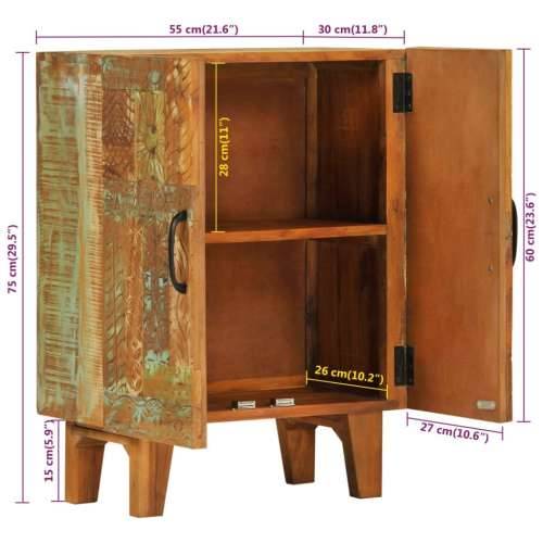 Ručno izrezbarena komoda 55x30x75 cm masivno obnovljeno drvo Cijena