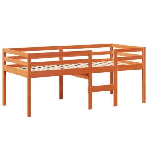 Visoki krevet s krovom voštano smeđi 80x200 cm masivna borovina - Voštano smeđa 80 x 200 cm Cijena