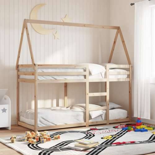 Krevet na kat s krovom 90 x 190 cm od masivne borovine - Prirodna 90 x 190 cm Cijena