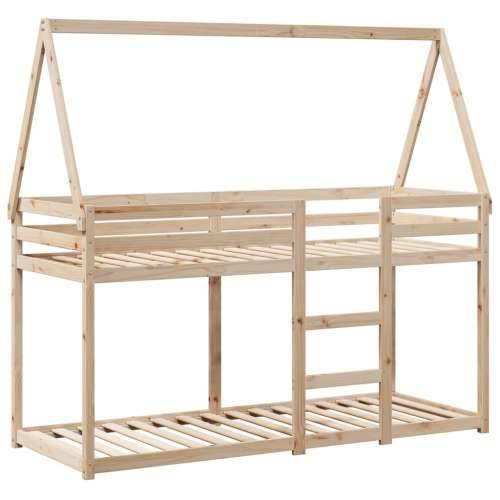 Krevet na kat s krovom 90 x 190 cm od masivne borovine - Prirodna 90 x 190 cm Cijena