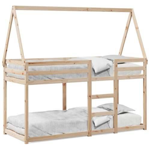 Krevet na kat s krovom 90 x 190 cm od masivne borovine - Prirodna 90 x 190 cm Cijena