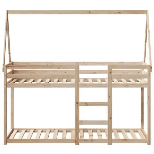 Krevet na kat s krovom 90 x 190 cm od masivne borovine - Prirodna 90 x 190 cm Cijena