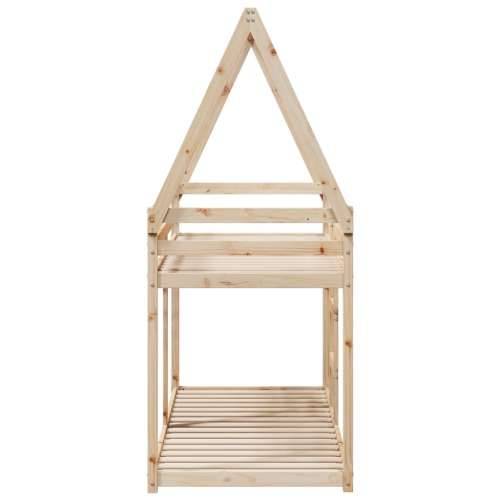 Krevet na kat s krovom 90 x 190 cm od masivne borovine - Prirodna 90 x 190 cm Cijena