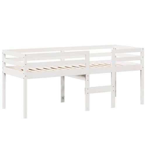 Visoki krevet s krovom bijeli 90 x 200 cm od masivne borovine - Bijela 90 x 200 cm Cijena