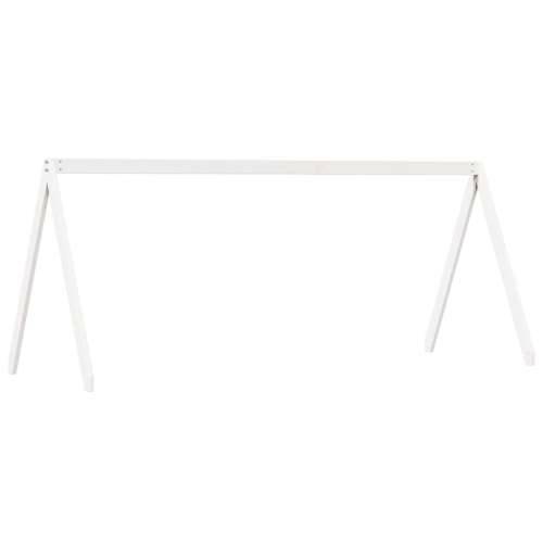 Visoki krevet s krovom bijeli 90 x 200 cm od masivne borovine - Bijela 90 x 200 cm Cijena