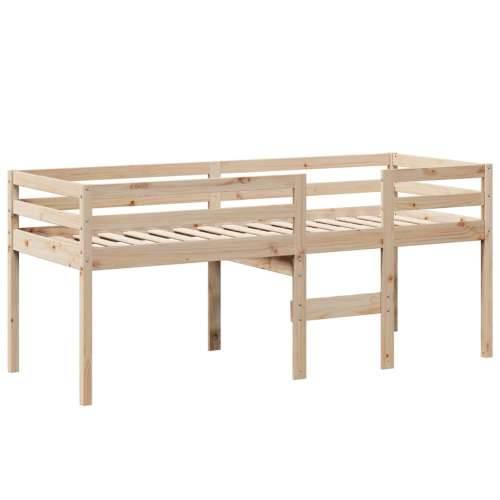 Visoki krevet s krovom 90 x 190 cm od masivne borovine - Prirodna 90 x 190 cm Cijena