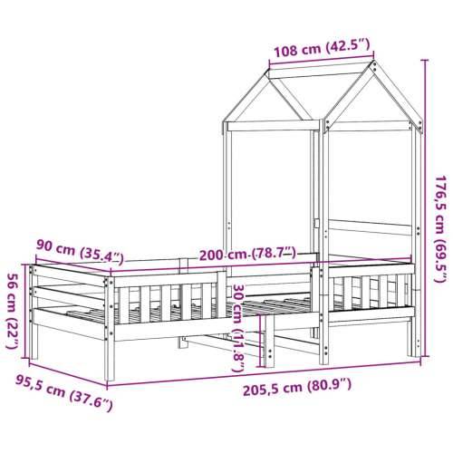 Okvir kreveta s krovom voštano smeđi 90x200 cm masivna borovina - Voštano smeđa 90 x 200 cm Cijena