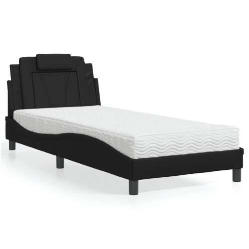 Krevet s madracem crni 90x190 cm od umjetne kože - Crna 90 x 190 cm Cijena
