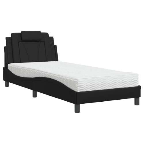 Krevet s madracem crni 90x190 cm od umjetne kože - Crna 90 x 190 cm Cijena