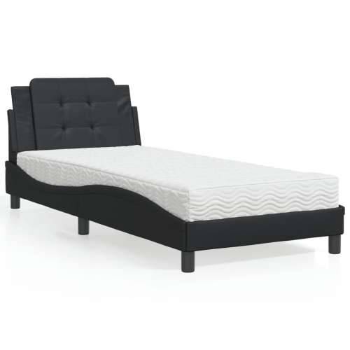 Krevet s madracem crni 90x190 cm od umjetne kože - Crna 90 x 190 cm Cijena
