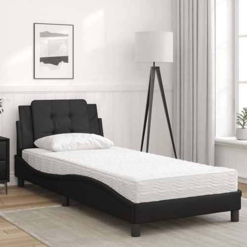 Krevet s madracem crni 90x190 cm od umjetne kože - Crna 90 x 190 cm Cijena