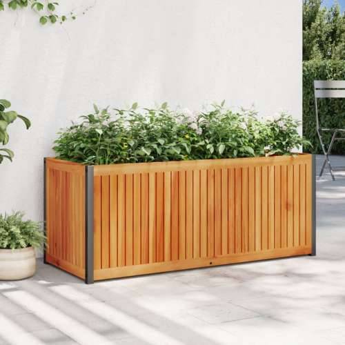 Vrtna sadilica 110 x 45 x 44 cm masivno bagremovo drvo i čelik - 110 x 45 x 44 cm 1 Cijena