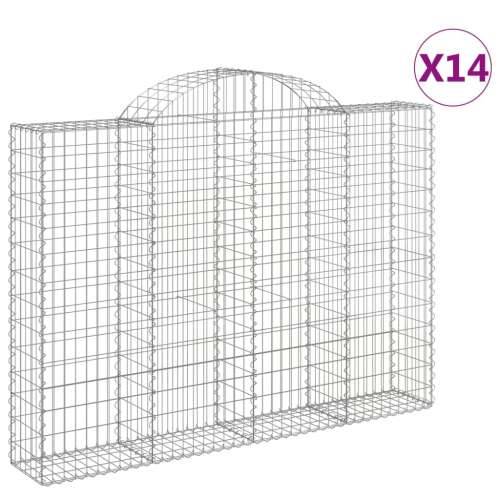 Lučne gabionske košare 14kom 200x30x140/160cm pocinčano željezo - 200 x 30 x 140/160 cm 14 Cijena