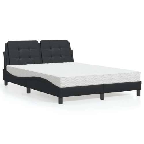 Krevet s madracem crni 140 x 190 cm od umjetne kože - Crna 140 x 190 cm Cijena