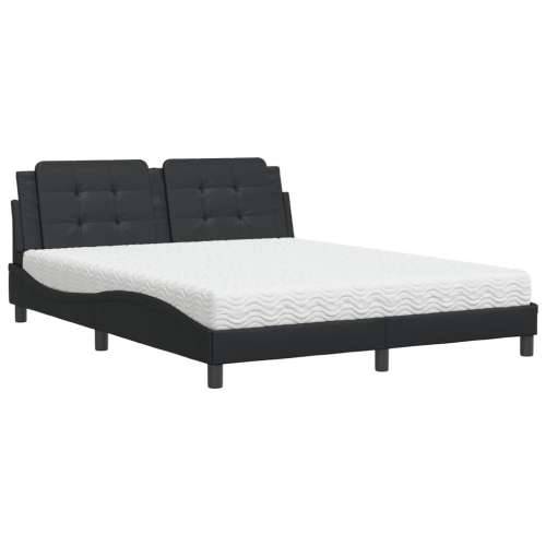 Krevet s madracem crni 160 x 200 cm od umjetne kože - Crna 160 x 200 cm Cijena