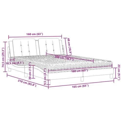Krevet s madracem crni 160 x 200 cm od umjetne kože - Crna 160 x 200 cm Cijena