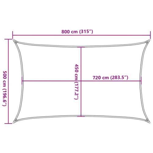 Jedro za zaštitu od sunca 160 g/m² pravokutno 5 x 8 m HDPE - Svjetlosiva 5 x 8 m 1 Cijena