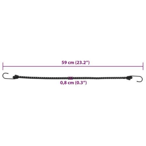 Užad za bungee s reflektirajućim prugama i kukama 25 kom 59 cm - 59 cm 25 Cijena