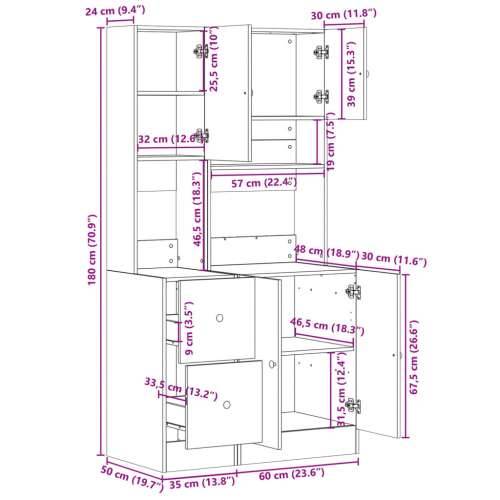 Kuhinjski ormarić crni 95x50x180 m od konstruiranog drva - Crna 1 Cijena