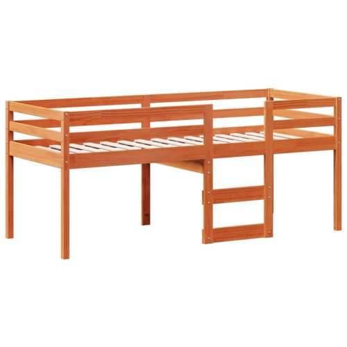 Visoki krevet s krovom voštano smeđi 75x190 cm masivna borovina - Voštano smeđa 75 x 190 cm Cijena
