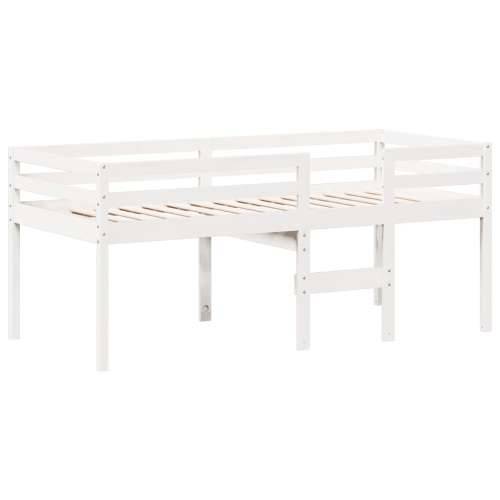 Visoki krevet s krovom bijeli 90 x 190 cm od masivne borovine - Bijela 90 x 190 cm Cijena